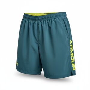 Under Armour Men's Teal and Yellow Running Athletic Shorts
